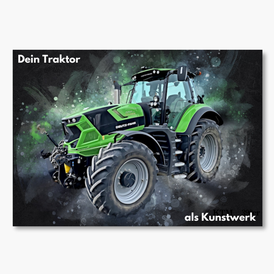 Regalo per agricoltori | Quadro del tuo trattore come acquerello | Poster per i fan dei trattori