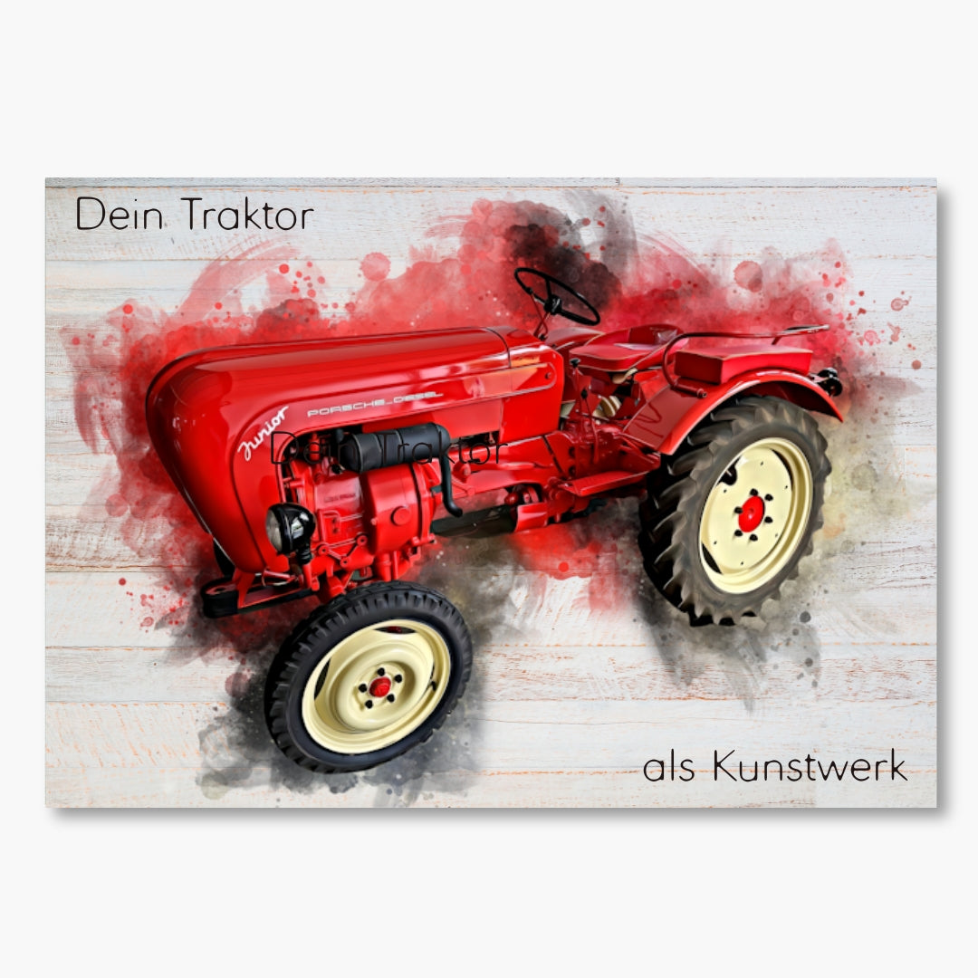 Regalo per agricoltori | Quadro del tuo trattore come acquerello | Poster per i fan dei trattori