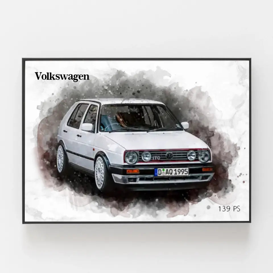 Dein Auto im Aquarell-Stil | Geschenk für Autoliebhaber