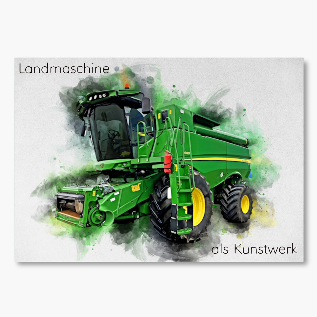 Regalo per agricoltori | Quadro del tuo trattore come acquerello | Poster per i fan dei trattori