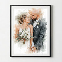 Dein Hochzeitsfoto als Aquarell Poster | Geschenk zur Hochzeit
