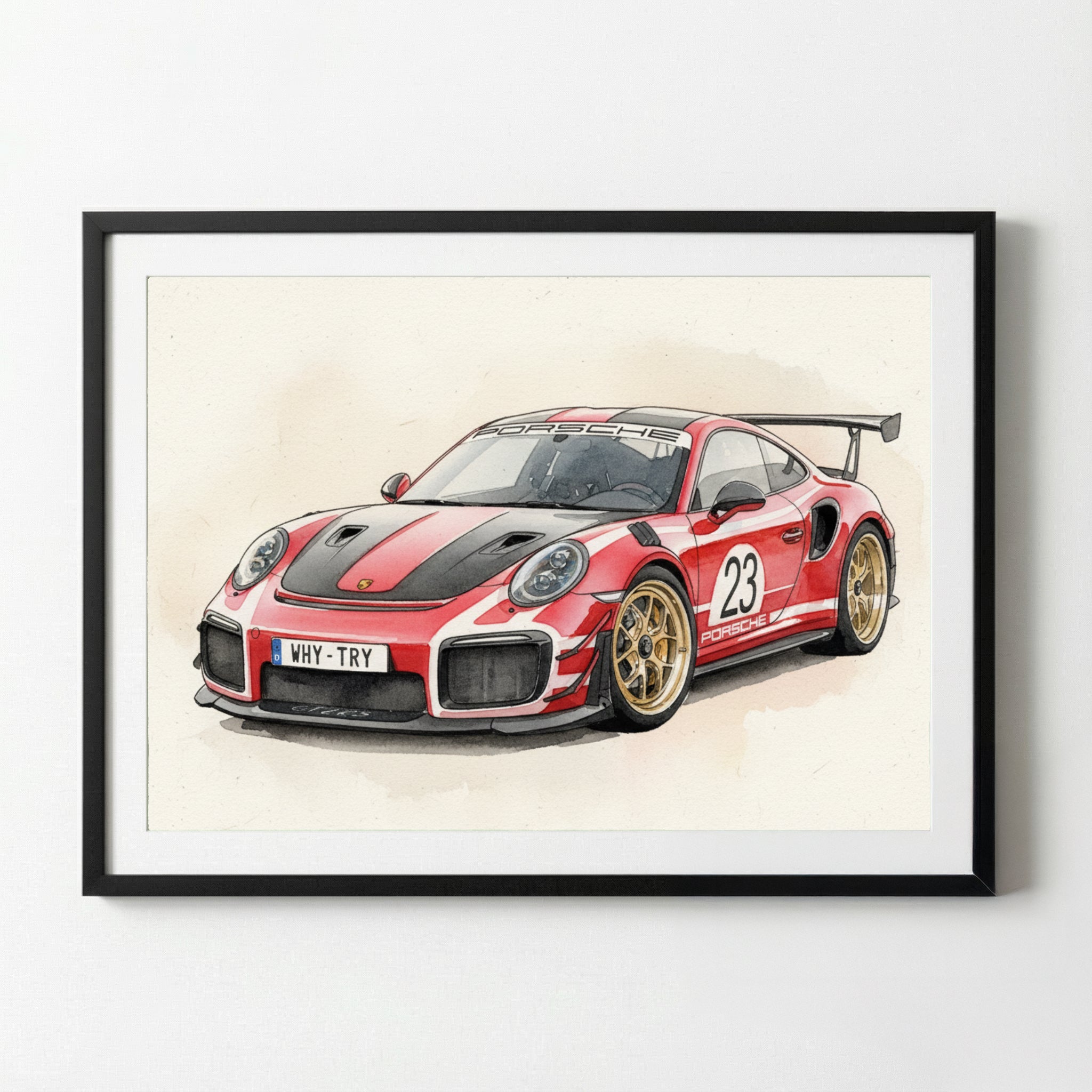 Dein Auto im Aquarell-Stil | Geschenk für Autoliebhaber