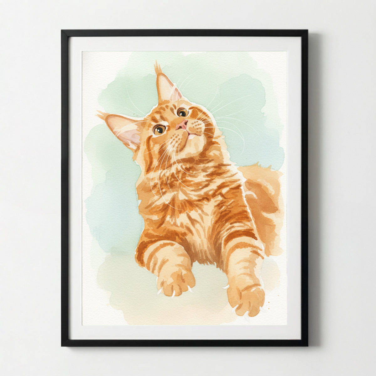 Il tuo gatto come ritratto ad acquerello | Regalo per gli amanti dei gatti