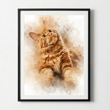 Deine Katze als Aquarell Tierportrait | Geschenk für Katzenliebhaber