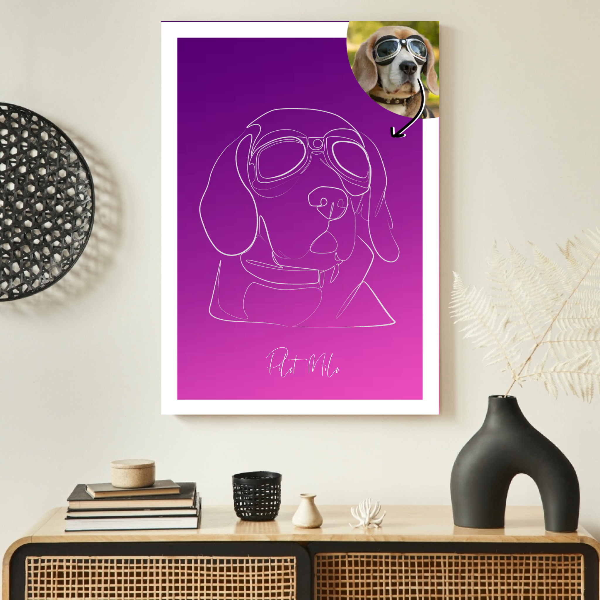 Dein Haustier als Lineart-Kunstwerk