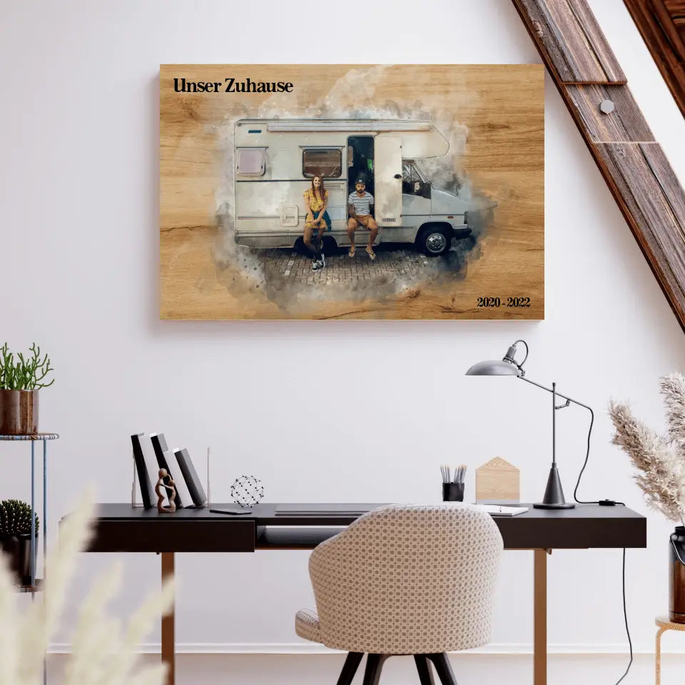 Dein Wohnmobil als Aquarell Poster | Geschenk für Camper