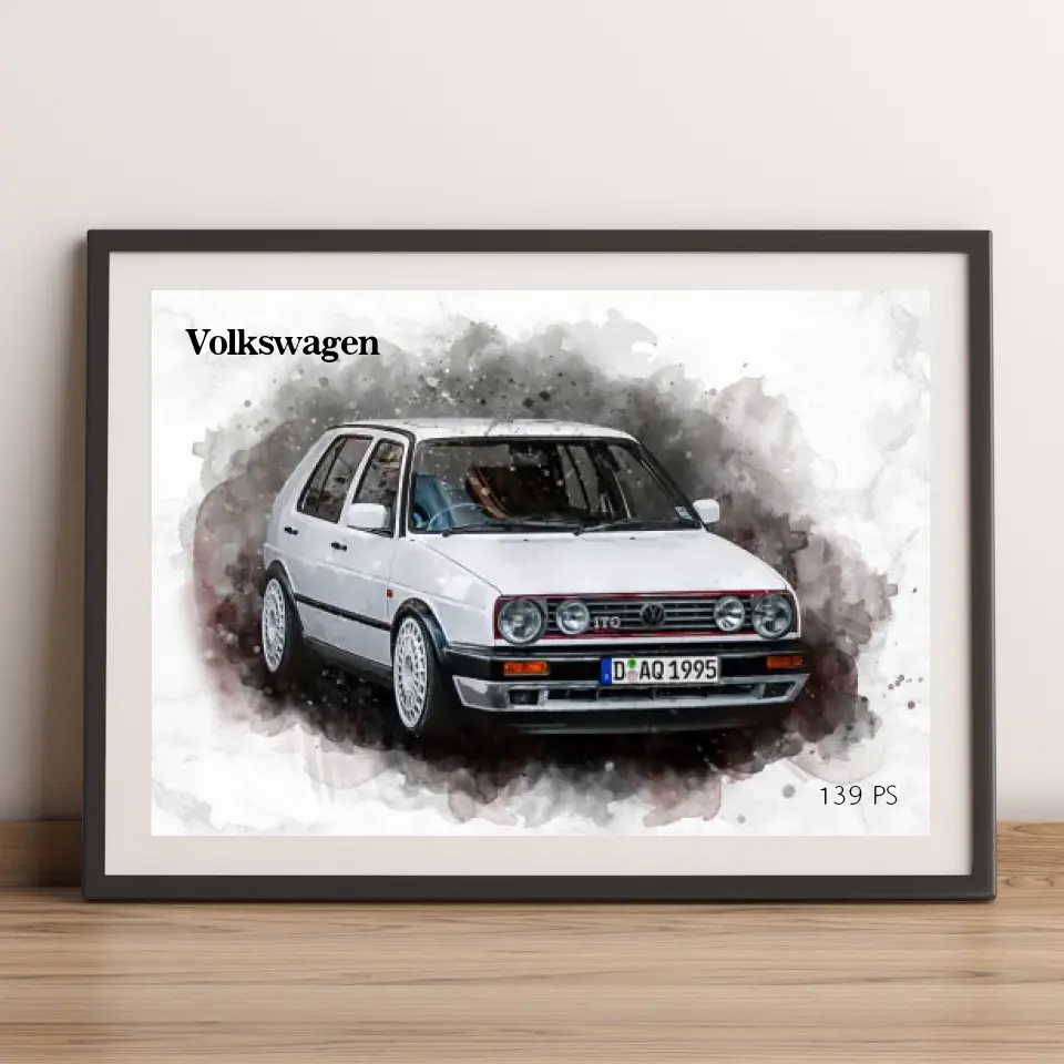 Dein Auto im Aquarell-Stil | Geschenk für Autoliebhaber