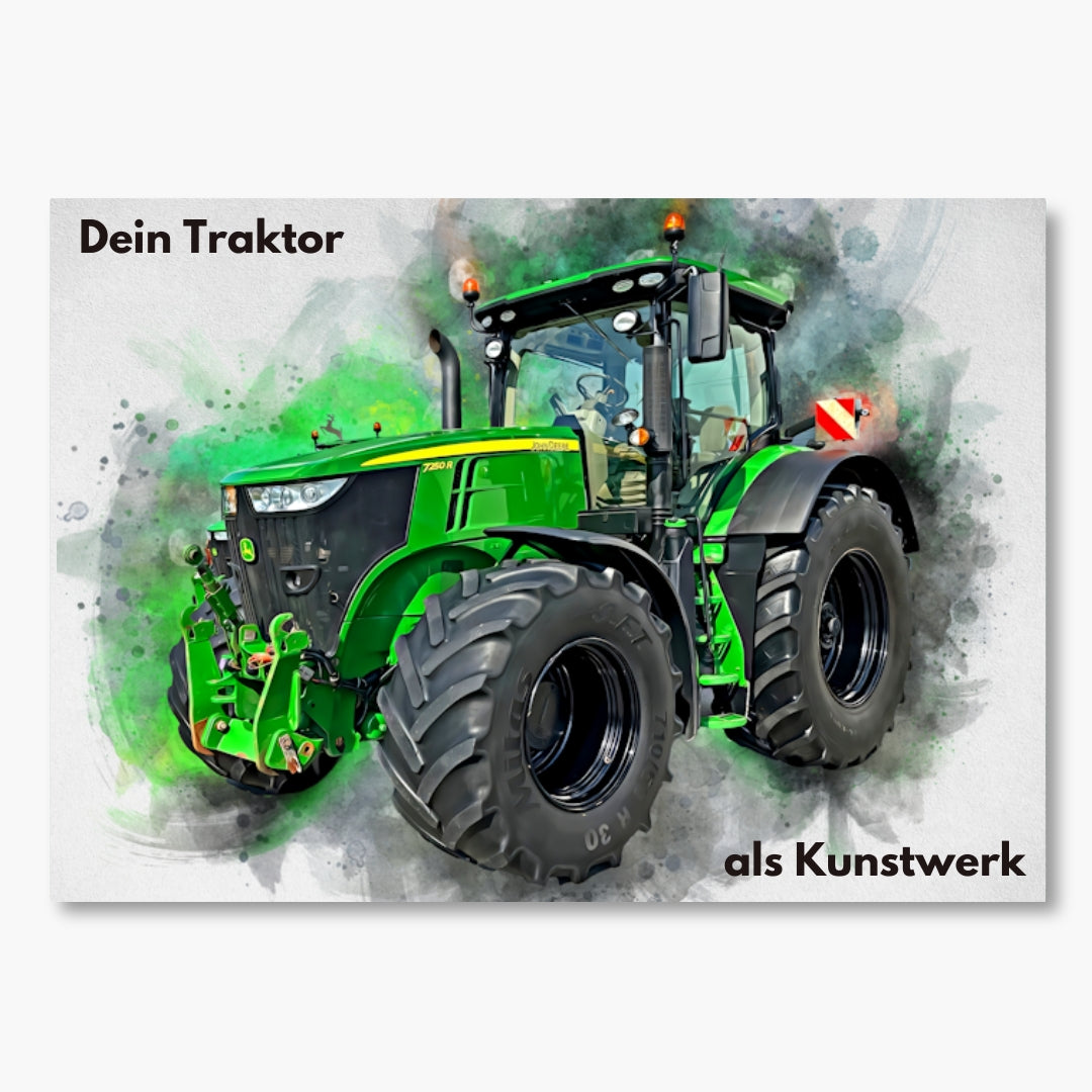 Regalo per agricoltori | Quadro del tuo trattore come acquerello | Poster per i fan dei trattori