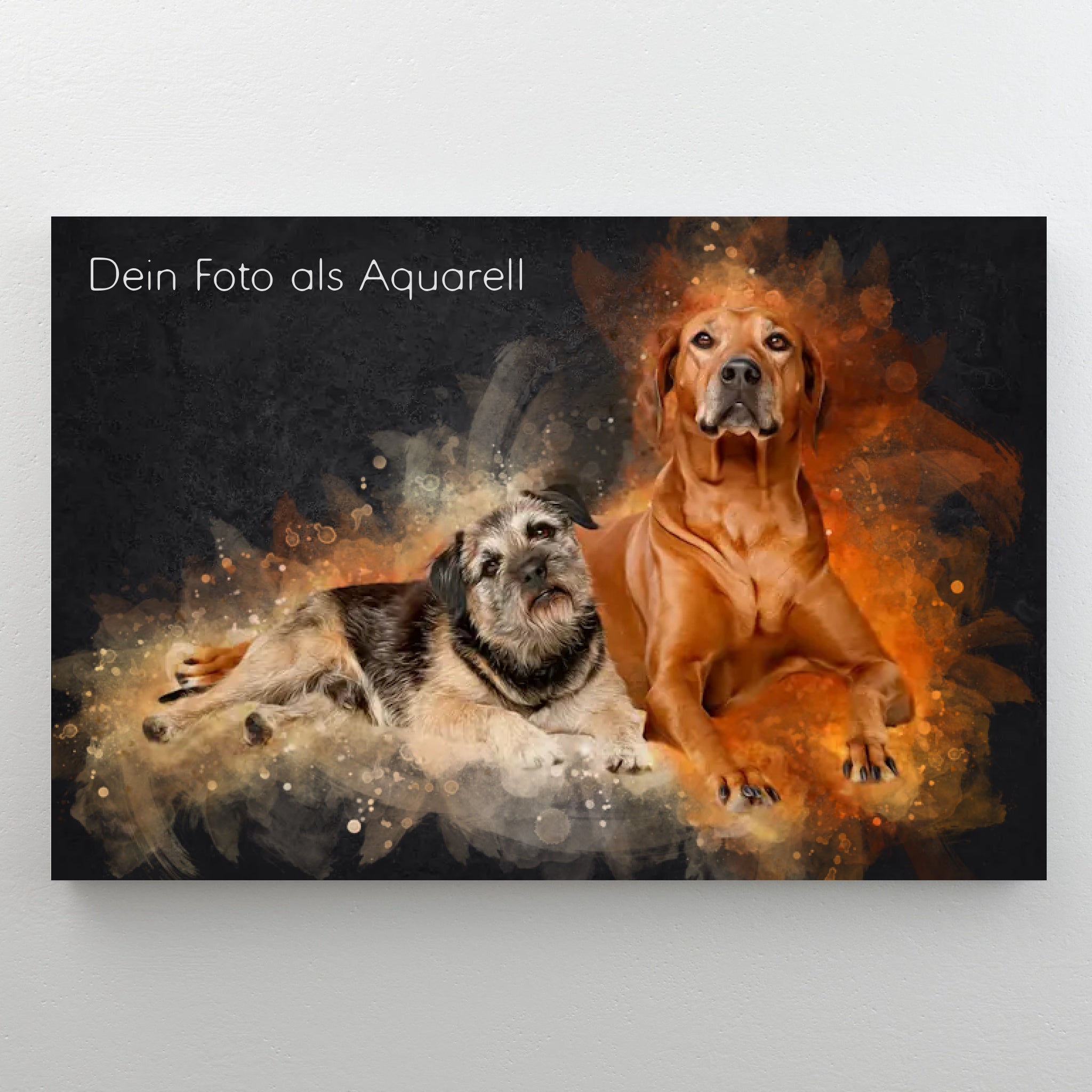 Dein Foto als Aquarell | Personalisiertes Geschenk zu Weihnachten | Als Poster oder Leinwand im Querformat