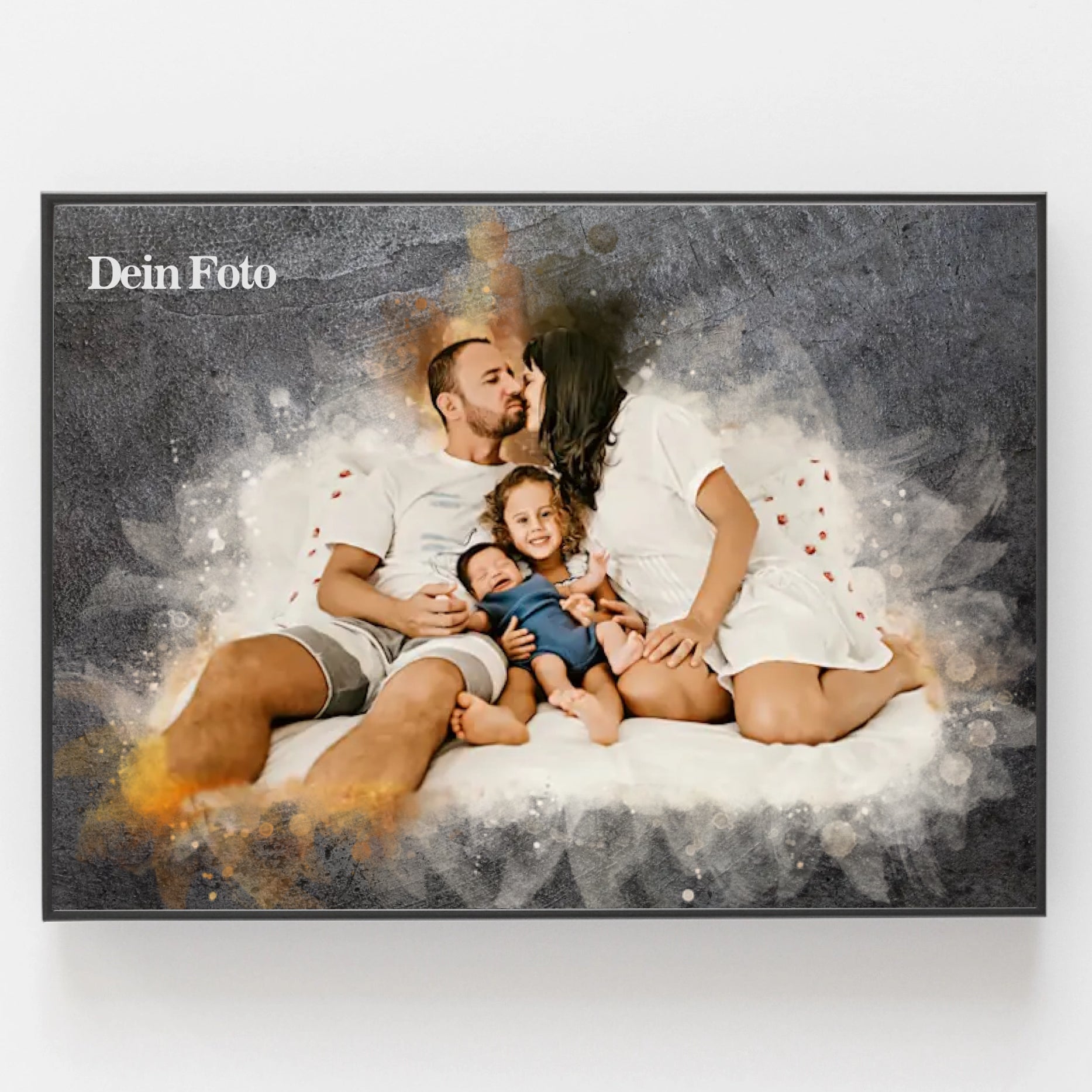 Dein Foto als Aquarell | Personalisiertes Geschenk zu Weihnachten | Als Poster oder Leinwand im Querformat