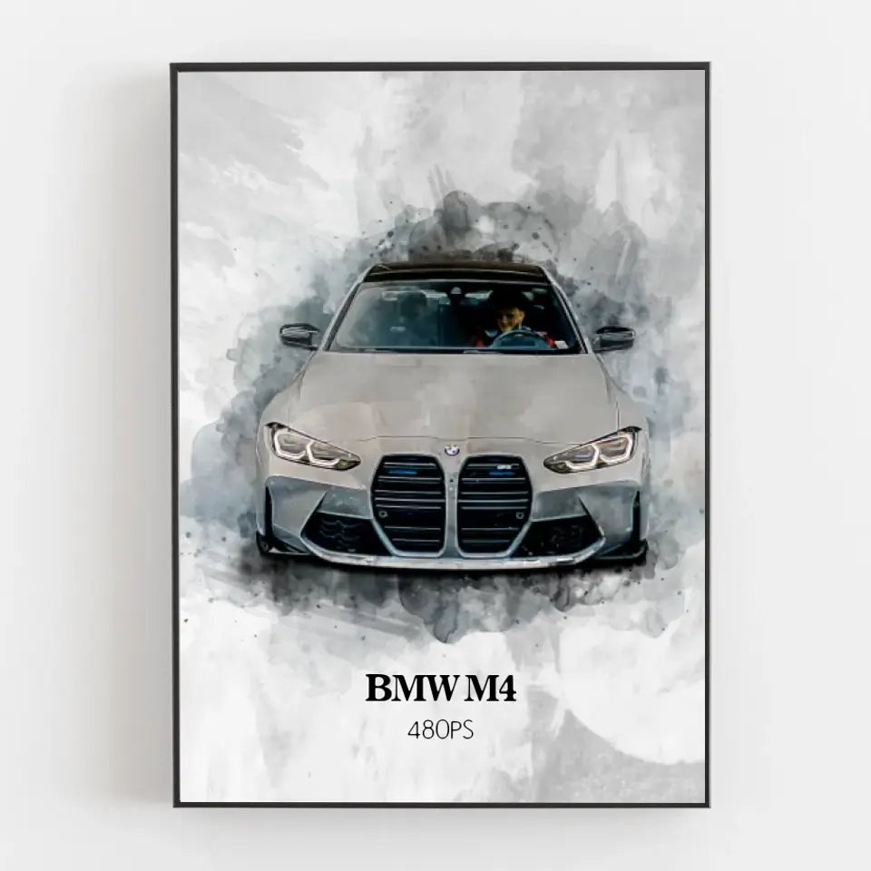 Dein Auto als Aquarell Poster | Geschenk für Autoliebhaber
