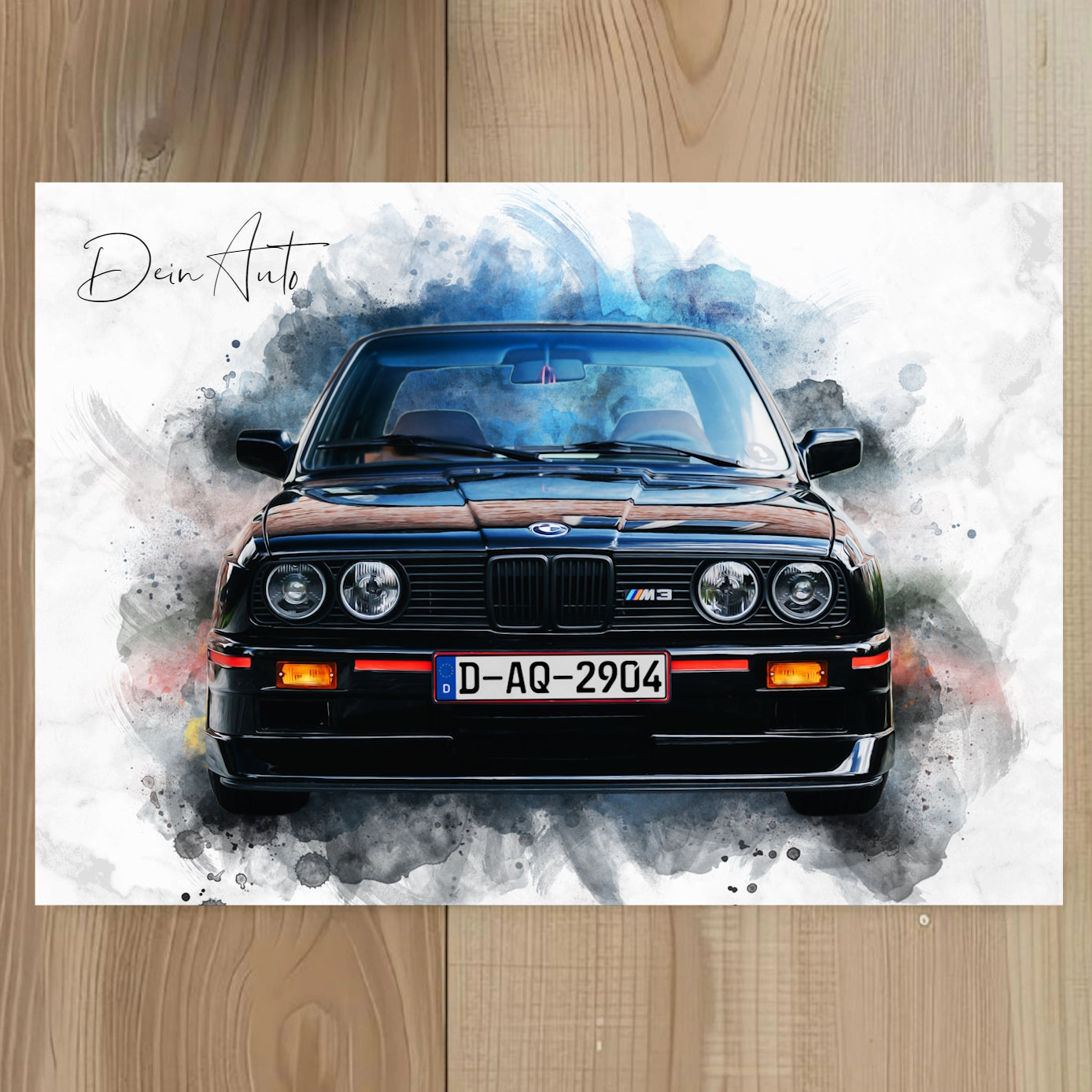 Dein Auto im Aquarell-Stil | Geschenk für Autoliebhaber