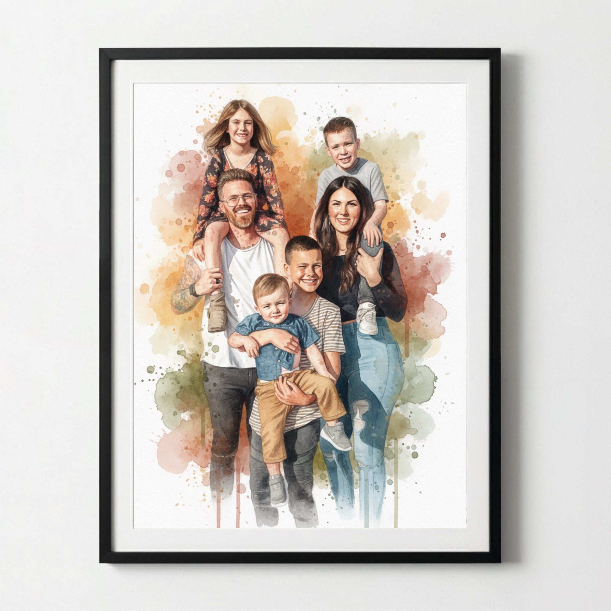 Familien-Poster im Aquarell-Stil | personalisierbar
