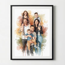 Familien-Poster im Aquarell-Stil | personalisierbar