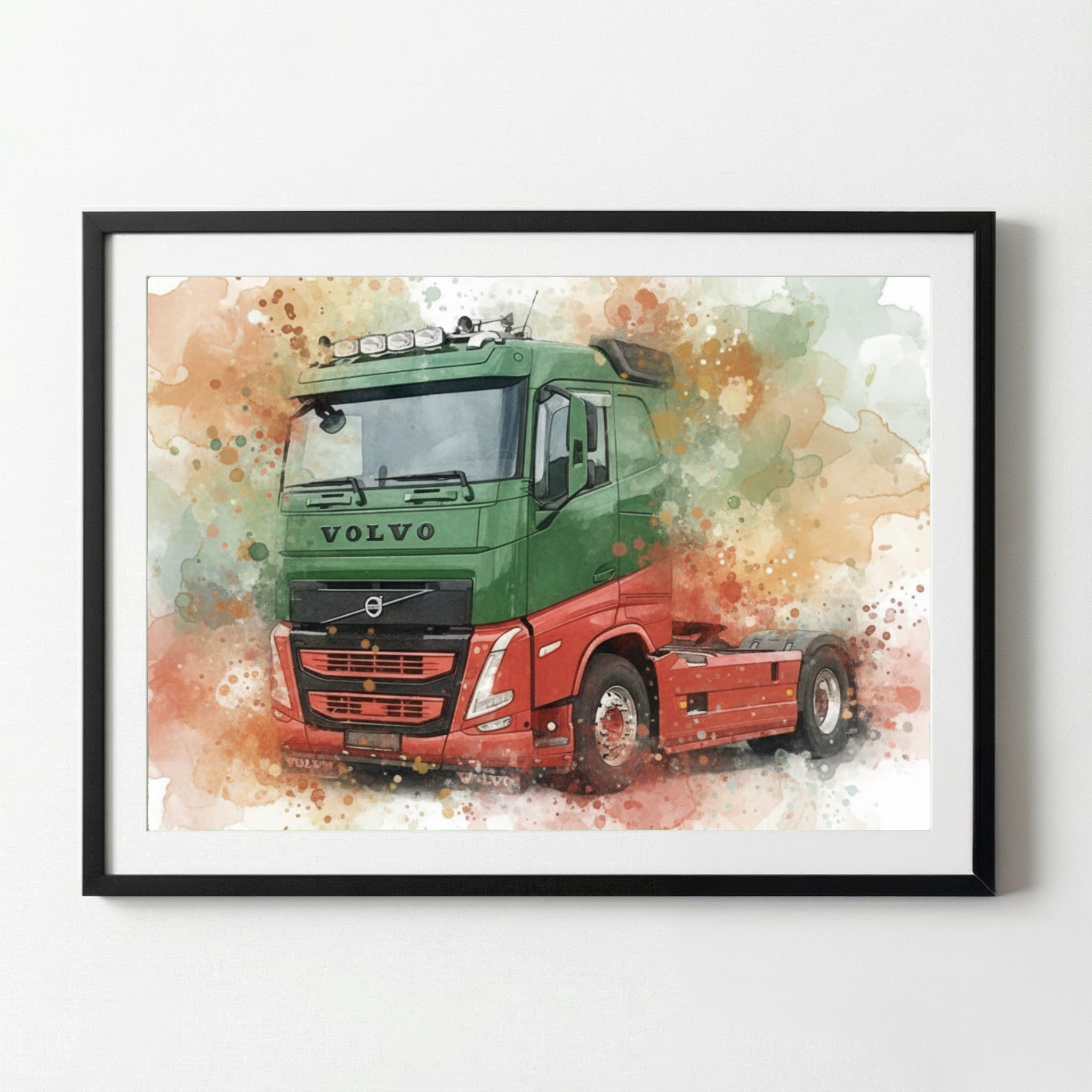 Geschenk für LKW Fahrer | Persönliches LKW Poster im Aquarell-Stil | Auch für Busfahrer