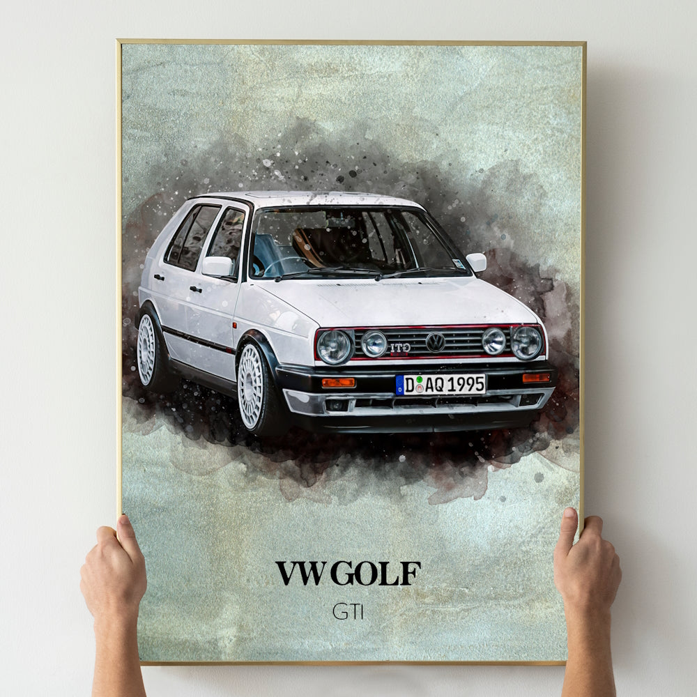 La tua auto come poster ad acquerello | Regalo per gli amanti delle auto