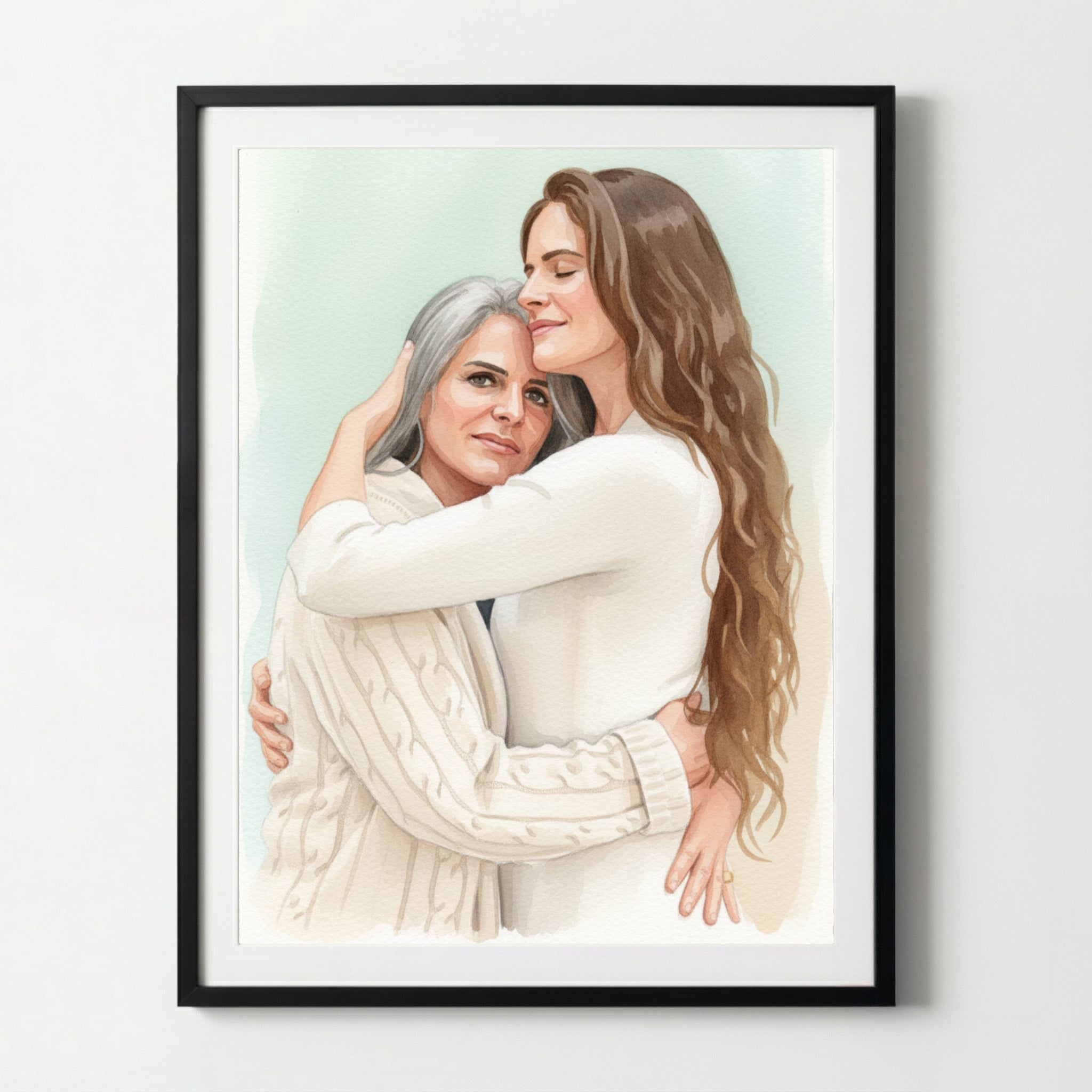 Geschenk für Mama - Euer Foto als Aquarell - Persönliches Foto Geschenk