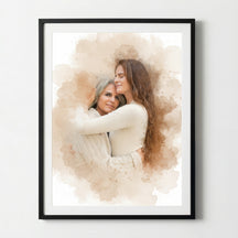 Geschenk für Mama - Euer Foto als Aquarell - Persönliches Foto Geschenk