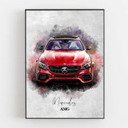 Dein Auto als Aquarell Poster | Geschenk für Autoliebhaber