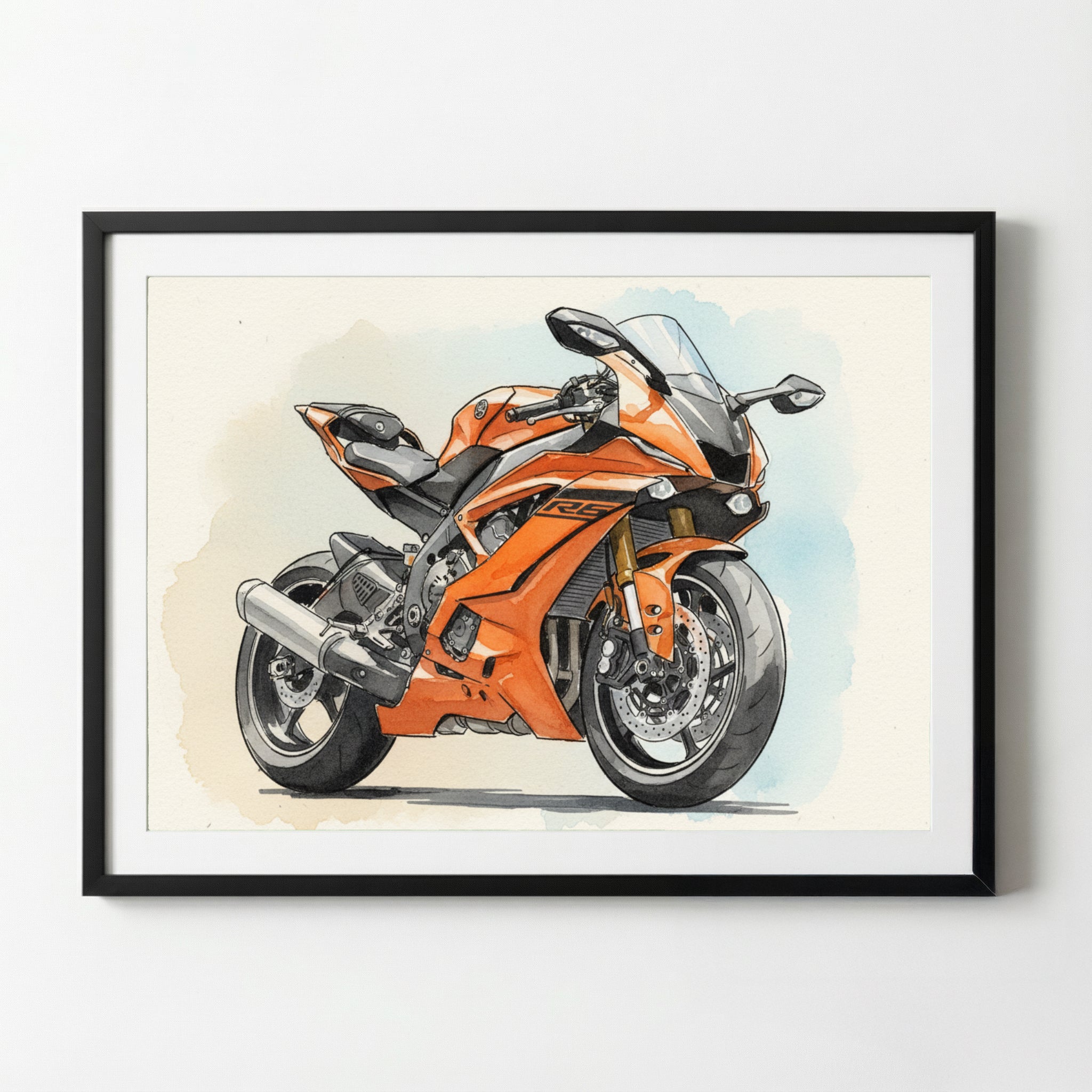 Dein Motorrad als Aquarell Poster | Geschenk für Motorradfahrer