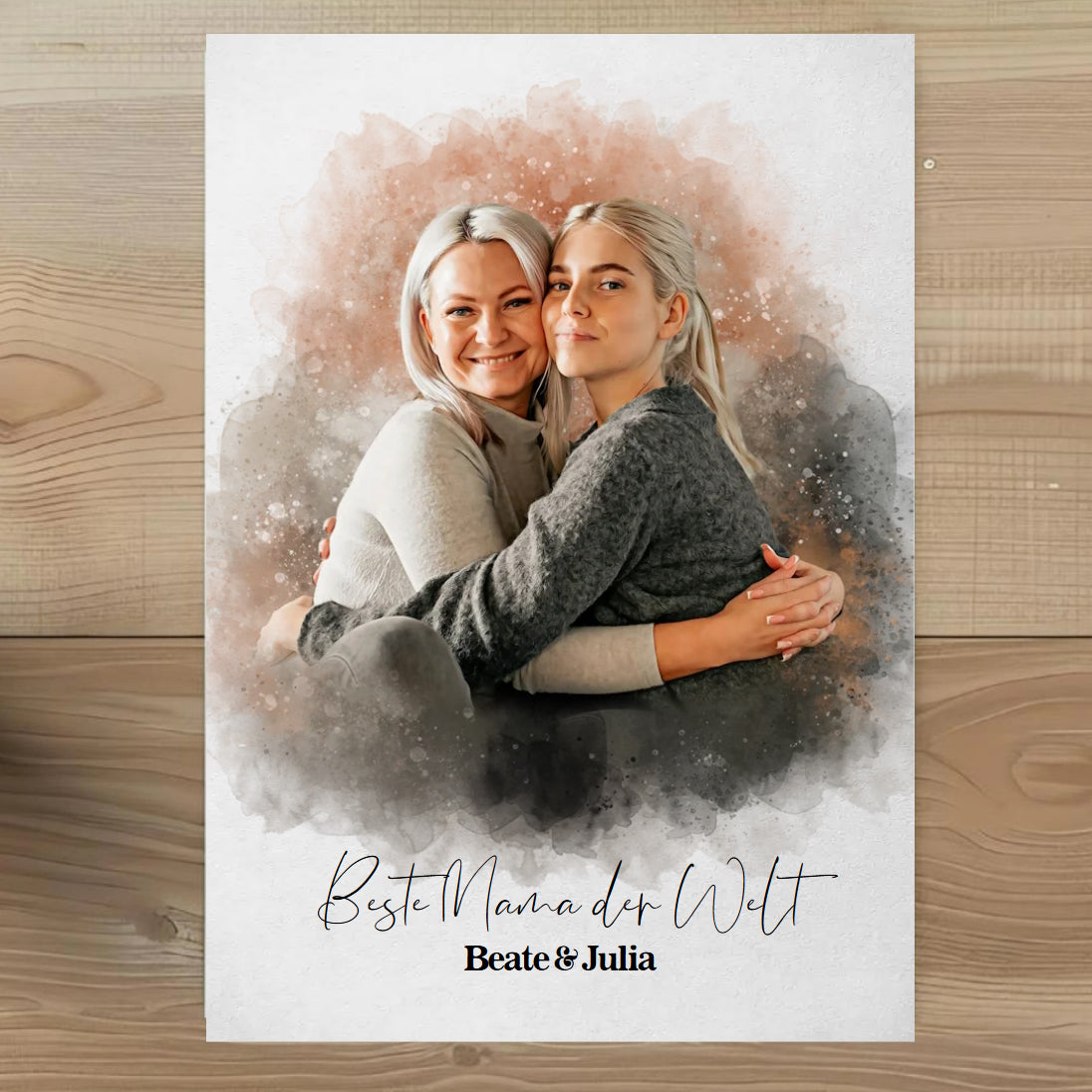 Muttertagsgeschenk - Euer Foto als Aquarell - Persönliches Geschenk für Mama zum Geburtstag
