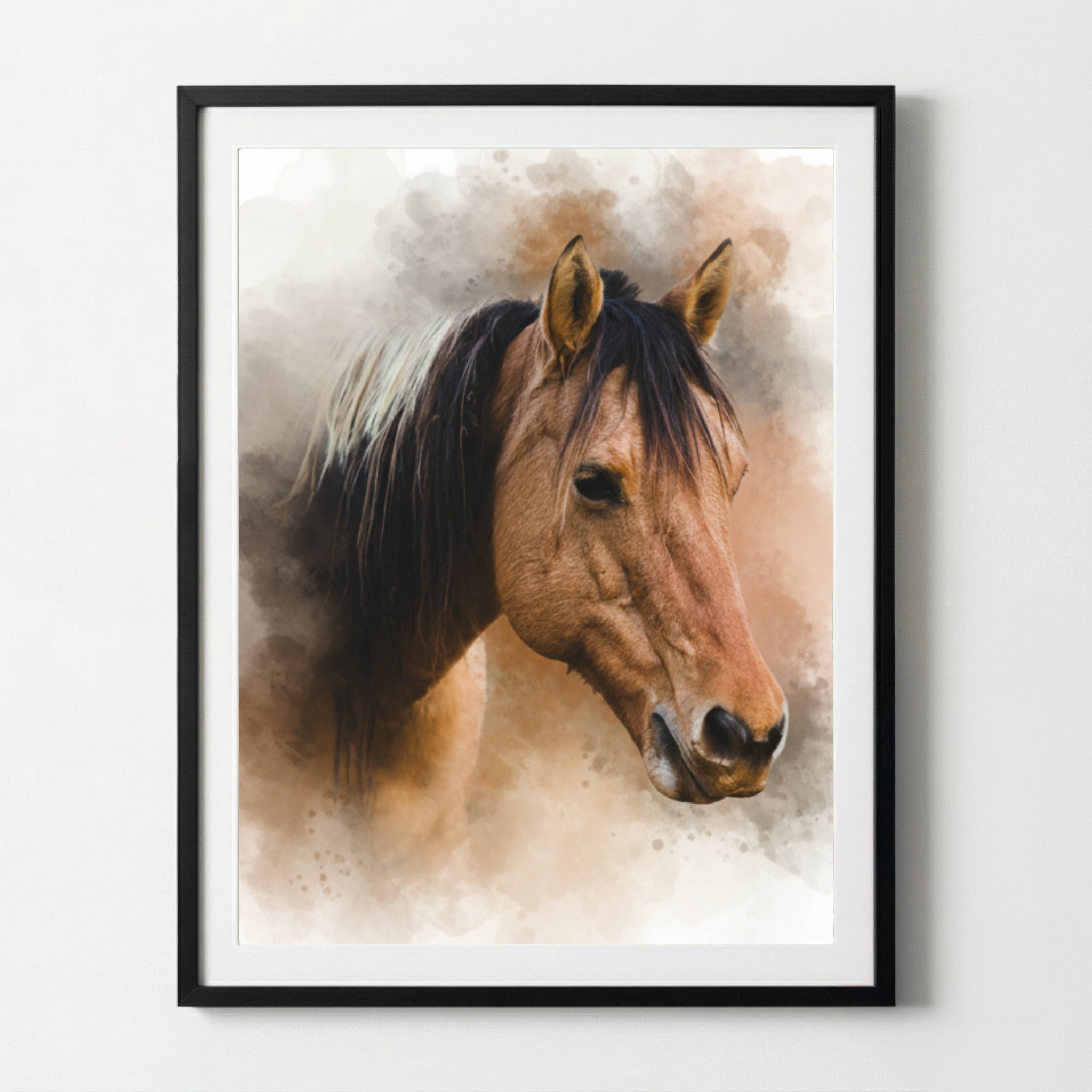 Dein Pferd als Aquarell Pferdeposter | Geschenk für Reiter