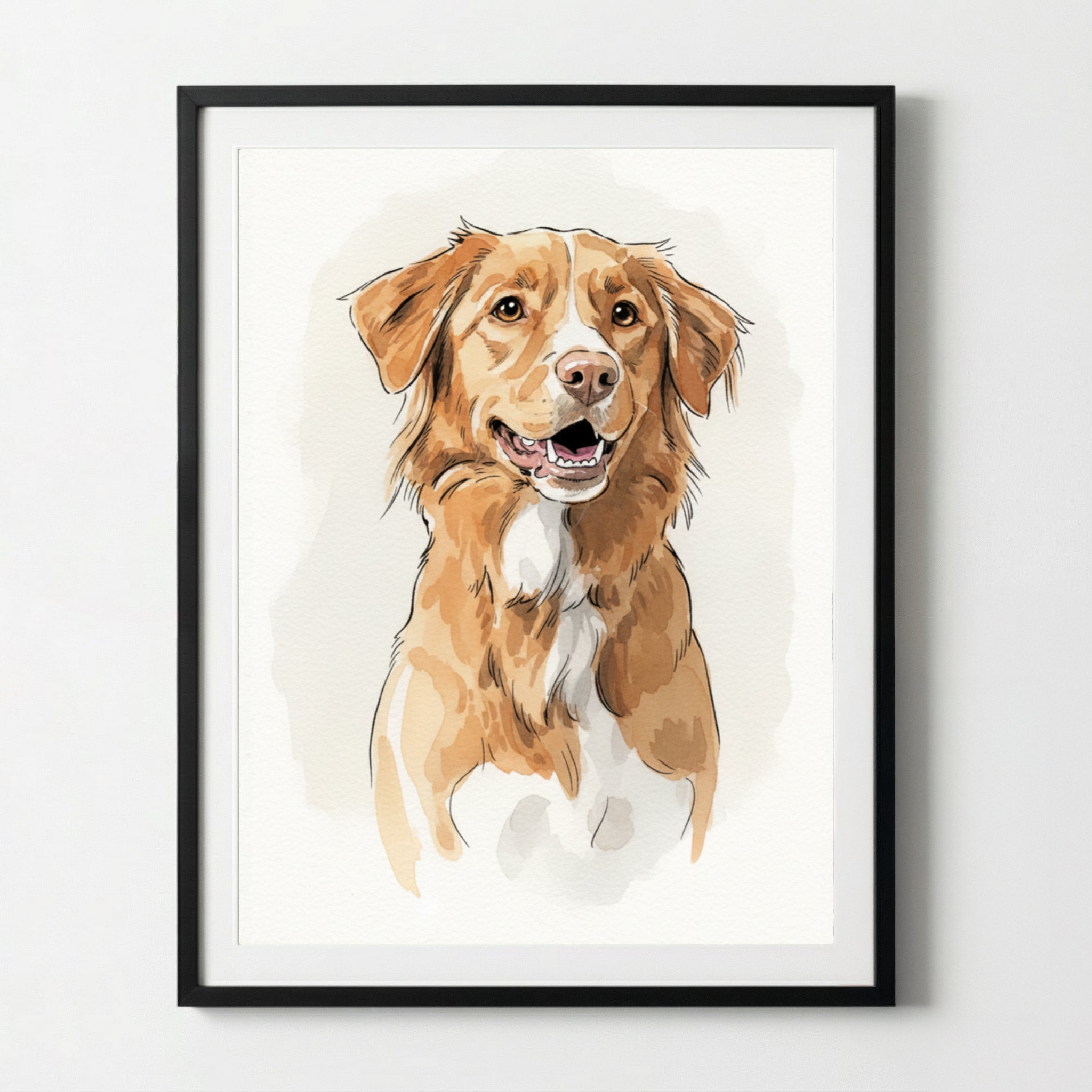 Pet Portrait from Your Photo in Watercolour Style