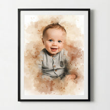 Foto deines Baby im Aquarell-Stil | Geschenk zur Geburt