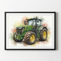 Geschenk für Landwirte | Wandbild deines Traktor als Aquarell | Poster für Traktorfans