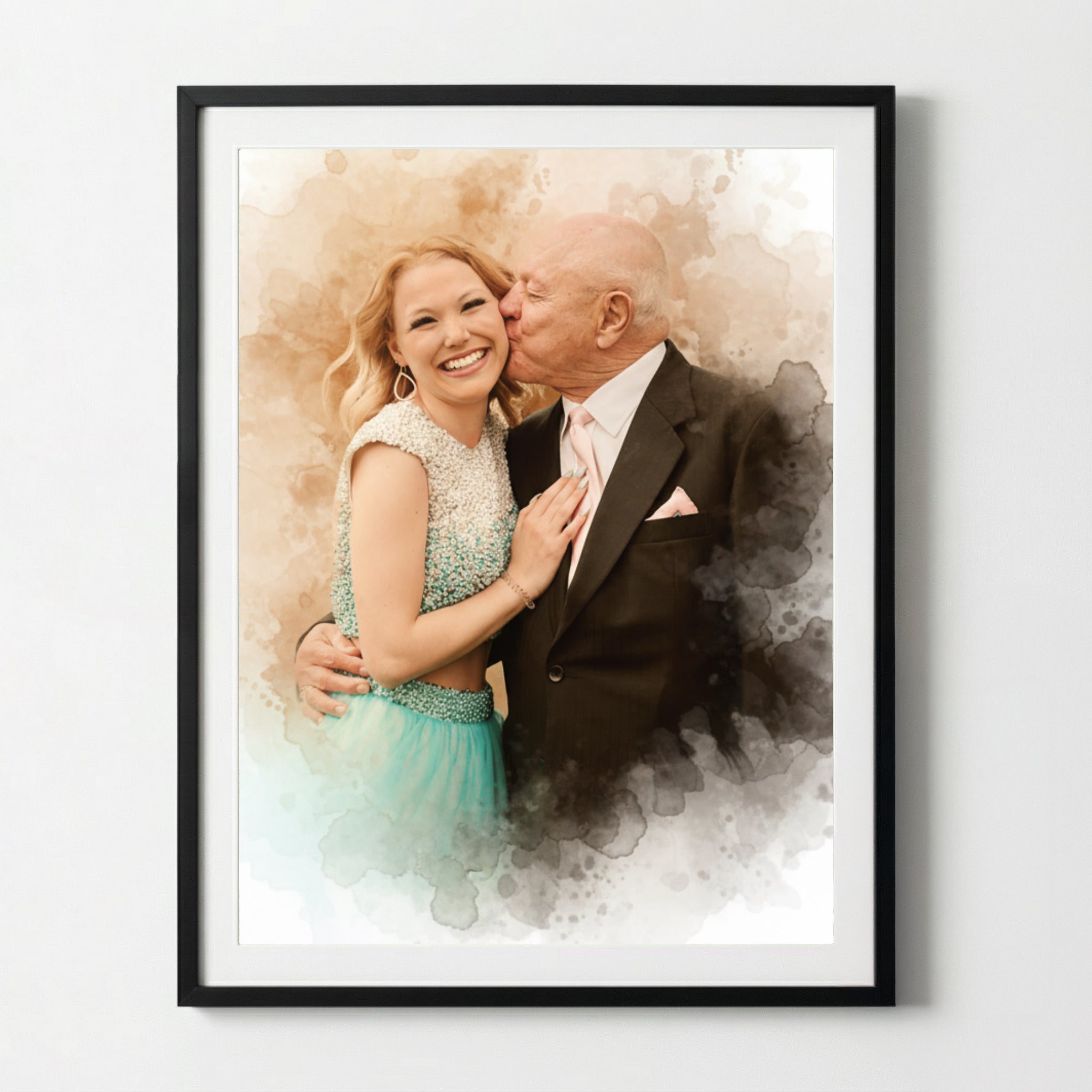 Vatertagsgeschenk -  Euer Foto als Aquarell - Persönliches Geschenk für Papa & Opa