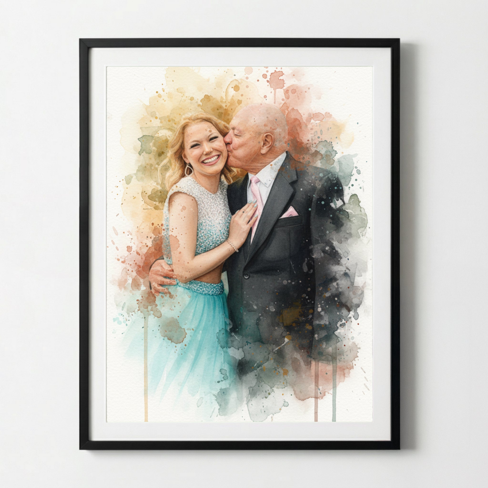 Father's Day Gift -  Your Photo as a Watercolour - A Personal Gift for Dad & Grandad