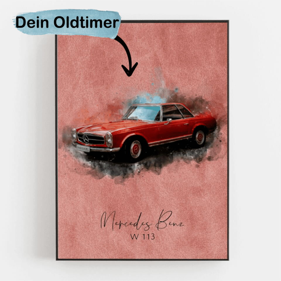 Dein Oldtimer im Aquarell Stil | Auto-Poster