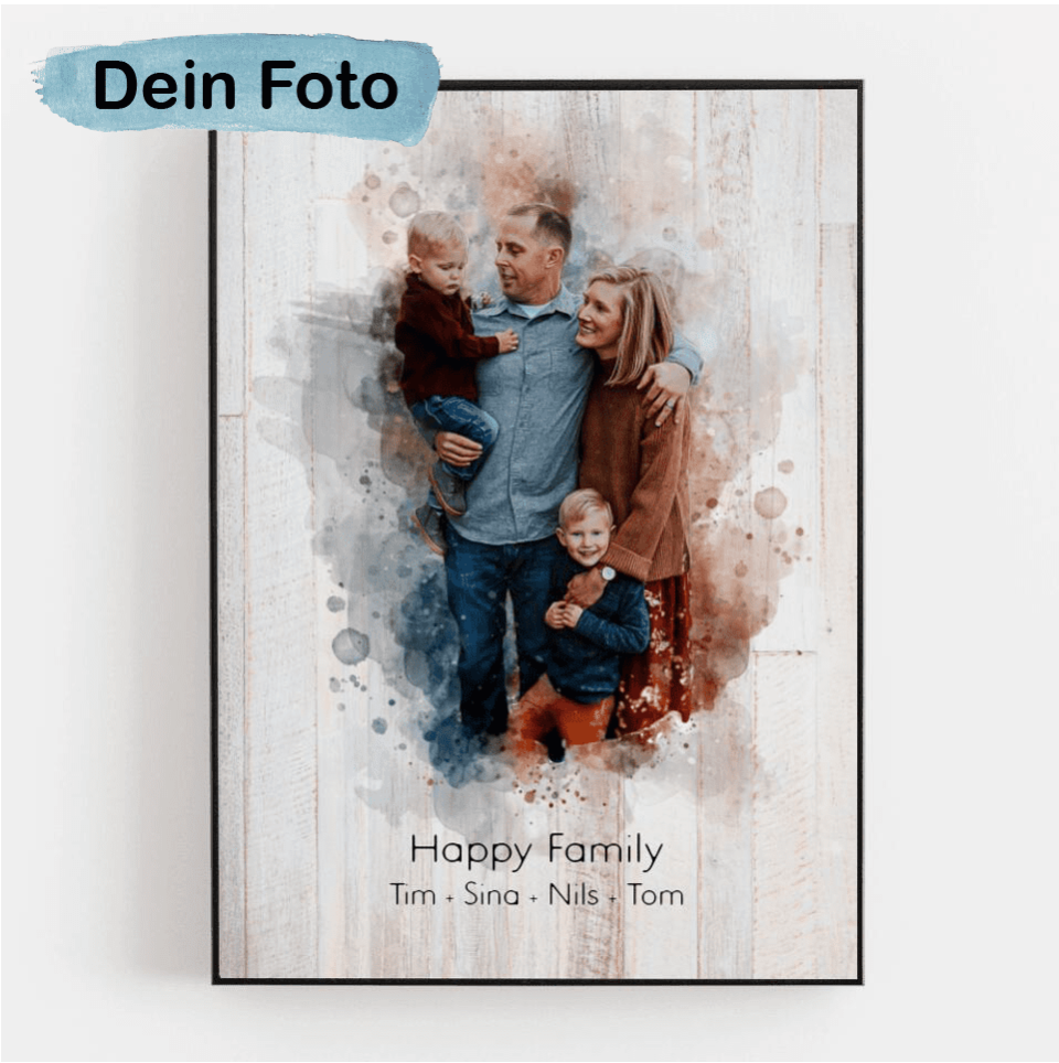 Personalisiertes Familienposter mit deinem Foto | Geschenk für Eltern