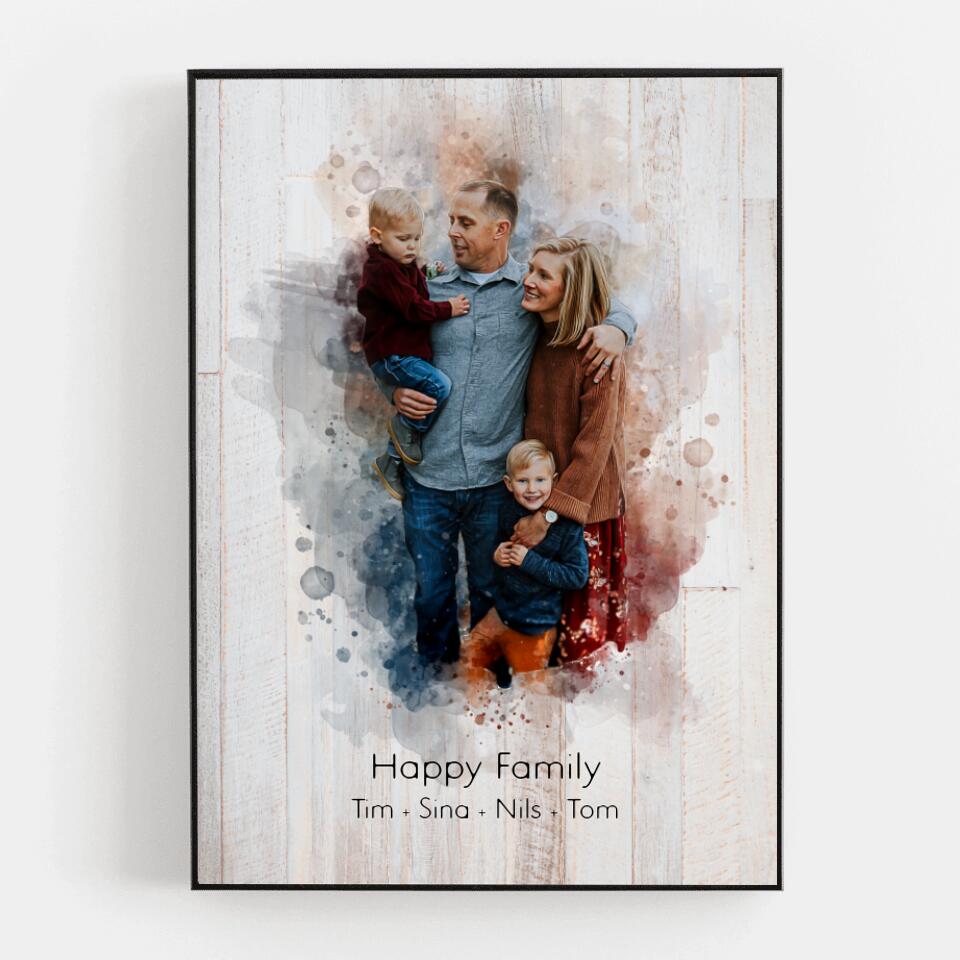 Family Poster in Watercolour Style | customisable