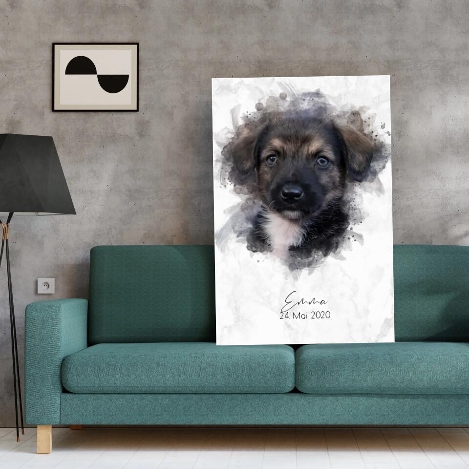 Dein Hund als Aquarell Tierportrait | Geschenk für Hundebesitzer