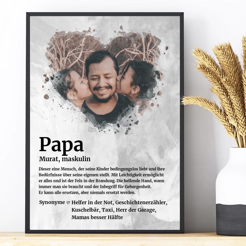 Papa Definition | personalisierbares Geschenk zum Vatertag