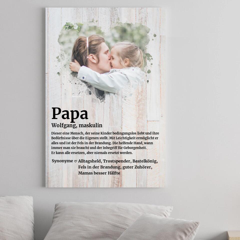 Papa Definition | personalisierbares Geschenk zum Vatertag