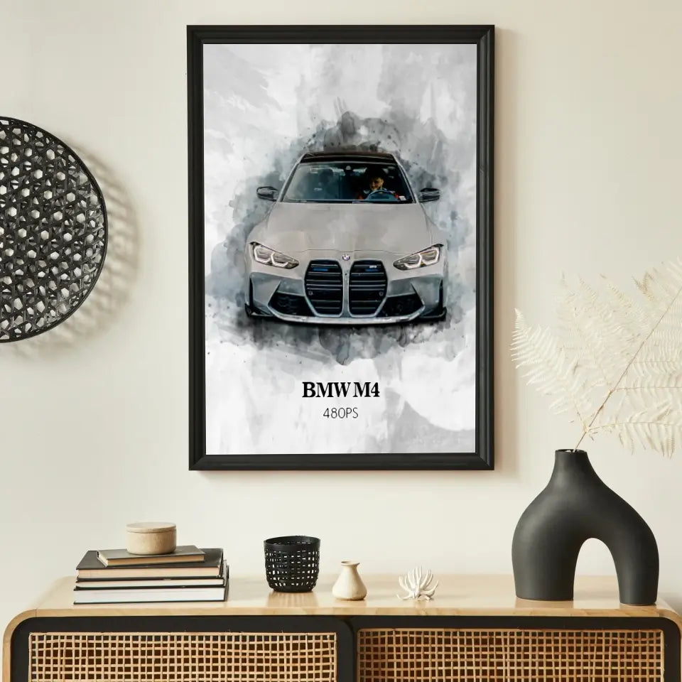 Dein Auto als Aquarell Poster | Geschenk für Autoliebhaber