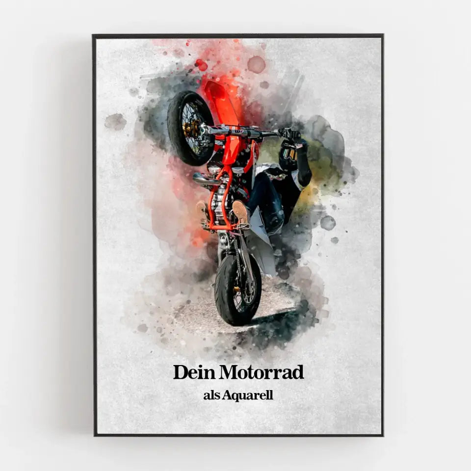 Dein Motorrad Poster im Aquarell-Stil | Geschenk für Motorradfahrer