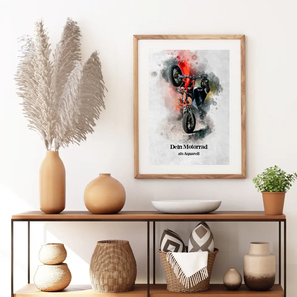 Dein Motorrad Poster im Aquarell-Stil | Geschenk für Motorradfahrer