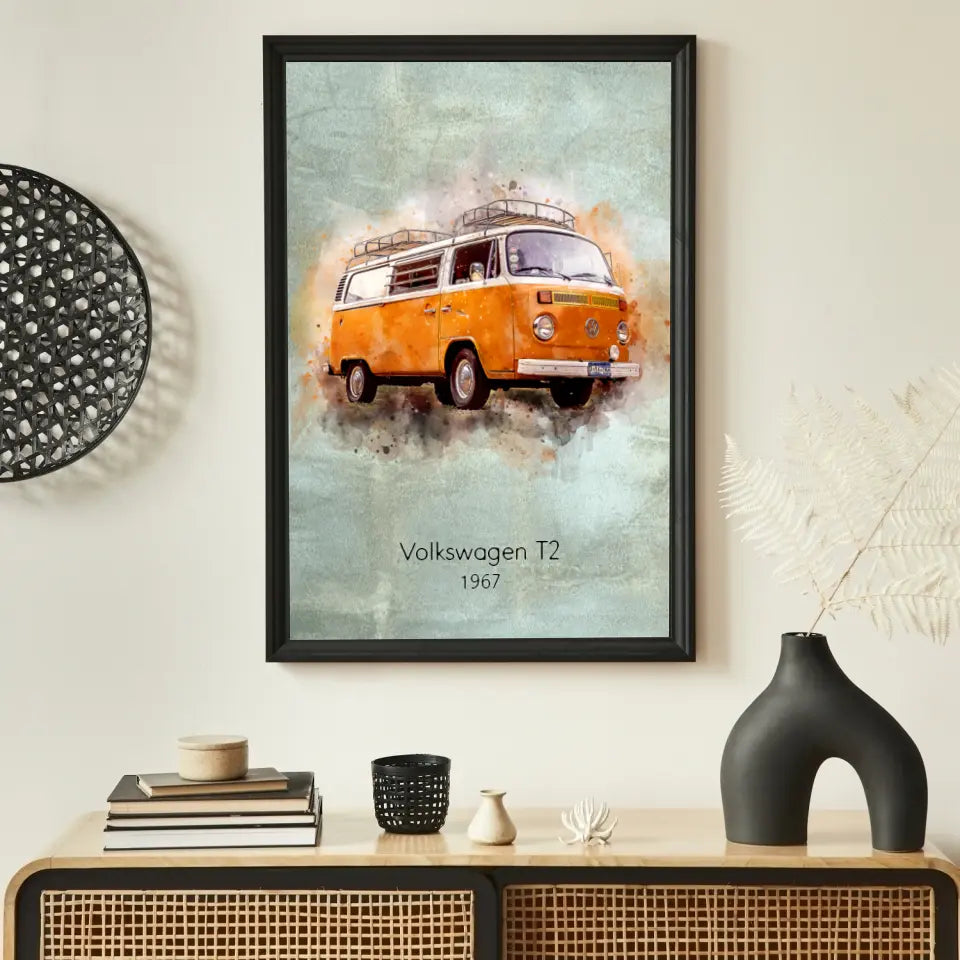 Poster deines Camper im Aquarell-Stil | Geschenk für Camper