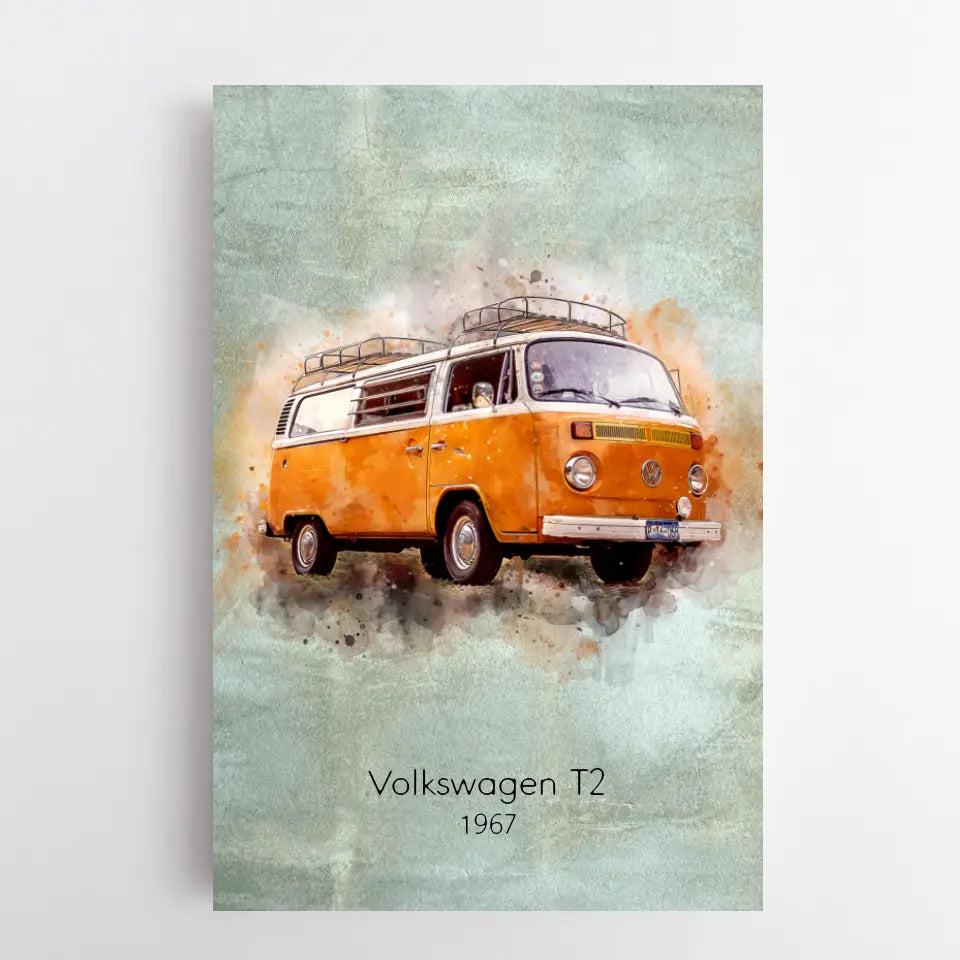 Poster deines Camper im Aquarell-Stil | Geschenk für Camper