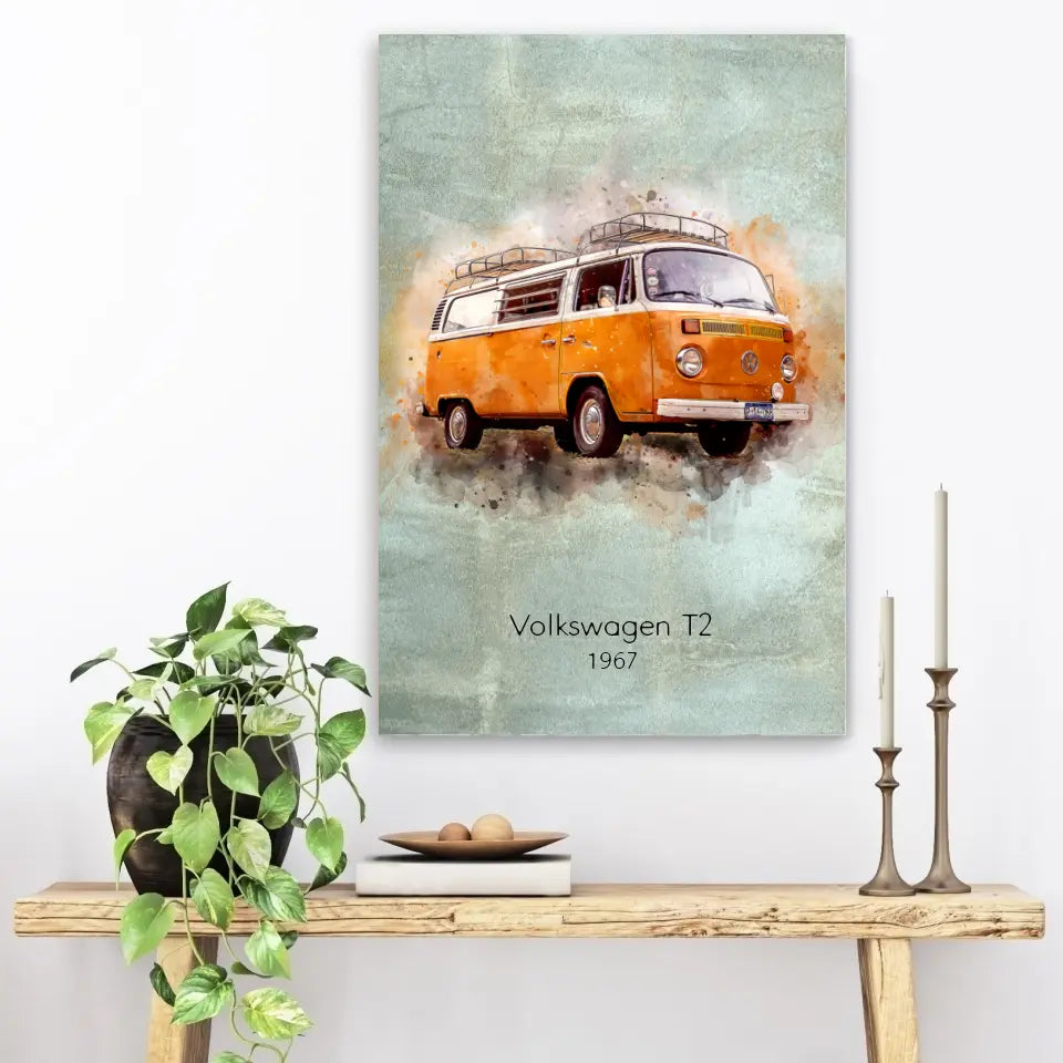 Poster deines Camper im Aquarell-Stil | Geschenk für Camper